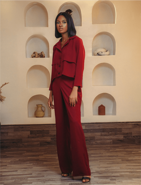Crimson two-piece set