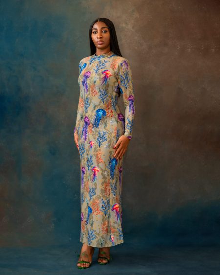 Sea sage mesh dress